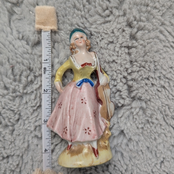 Vintage Ceramic Figurine — Hand-Painted Woman in Dress - Picture 5 of 7